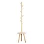 Coat Racks Wooden Hat Rack Stand Hanger Stable Base With 8 Hooks 175CM