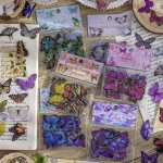 40PCS Pet Sticker Pack Butterfly Garden Series Creative Butterfly Hand Account Journal Diy Decorative Stickers Hand Account Diy