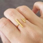 Nikki-gold Gold Plated 925 Sterling Silver Double Bar Ring - Size 8