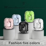 Five-color Wireless Headphones LED Digital Power Display Transparent Charging Case Music Games Sports Noise-cancelling Headphone