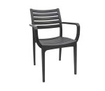 Rimini Chair Slatted Arm – Charcoal