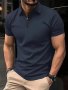 Men's Solid Business Short Sleeve Golf T-Shirt For Summer Trend Casual Sports Tennis Tees