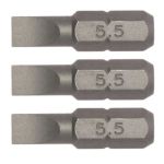 - 3PIECE 1 4INCH Hex Drive 1.0X5.5MM Flat Bit 25MM - FL2510A03