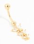 Goldair Gold Plated Titanium Cubic Zirconia Butterfly Trio Belly Bar