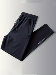 Men's Solid Track Pants With Zipper Pockets Active Drawstring Pants For Outdoor Activities Gift