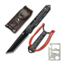 Edc Tanto Folding Knife With Slingshot Black & Multi-tool Credit Card