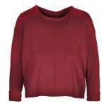 Ribbed Edge Knit Top - Burgundy Free