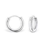 C980-C23455 - 925 Sterling Silver Round Hoop Earrings 16MM 3MM Thick