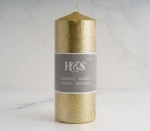 Pillar Candle 2ASS Gold 18CM