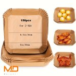50 150PCS Air Fryer Disposable Paper Liners Square Non-stick Parchment Paper Air Fryer Liners Oil Proof & Waterproof Paper Liner