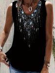 Plus Size Graphic Print Tank Top Casual Scoop Neck Sleeveless Tank Top For Summer Women's Plus Size Clothing