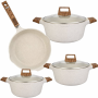 Deluxe 4-PIECE Non-stick Cookware Set With Glass Lids