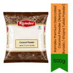 Premium Desiccated Coconut Powder Nariyal Burada Khopra Tukda Powder 500G - Finely Grated Dried Coconut For Baking Indian Mith