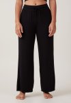 Cotton On Sleep Recovery Asia Fit Wide Leg Pant - True Black