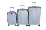 Smte Abs Spinner Wheels Hard-shell Luggage Set Silver 3 Piece With Keychain