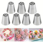 Stainless Steel Russian Piping Tips Set: Flower Shaped Frosting Nozzles For Pastry Cupcakes Cakes And Cookies - Perfect For Chri
