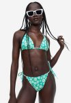Brazilian Bikini Bottoms - Bright Green Floral