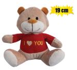 Plush Love Bear Brown & Red 19CM