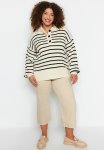 Striped Knit Sweater - Ecru