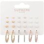 Supreme Accessori 12PK Three-tone Stud And Hoop