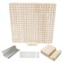 324 Holes Wooden Crochet Blocking Board With Pins & Stand - Natural Color