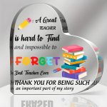 Teacher Appreciation Acrylic Plaque - Perfect Thank You & Birthday Gift For Women Elegant Keepsake And Paperweight For Home Deco
