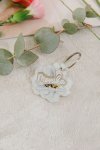 White Floral Keyring