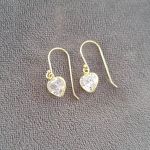 Sophie-gold - Gold Plated 925 Sterling Silver Heart Dangle Earrings Size 7MM