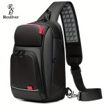 Resilver Men's Large Capacity Chest Bag Business Shoulder Bag Casual Sports Waterproof Crossbody Bag