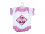 Snookums Babygro Baby On Board - Pink