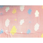 Muslin Baby Swaddle Blanket - 100% Cotton & 6 Layers - Pink With Clouds