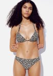 Bikini Bottoms - Black Beige Floral