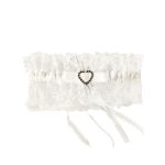 Garter White With Heart