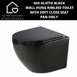 Gio Alvito Black Wall Hung Rimless Toilet With Soft Close Seat - Pan Only