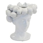 Lemon Head Ceramic Vase White With Lemon Wreath