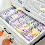 Adjustable Drawer Dividers Closet Organizer Set Fabric Wardrobe Clothing Storage Bins Multi-sized Undergarment And Accessory Sor