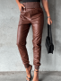Vegan Leather JOGGERS - Coffee - Large