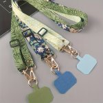 Painted Crossbody Cell Phone Lanyard Strap Adjustable Neck Hanging Rope With Gasket Clip Anti-lost Universal Phone Case Lanyards