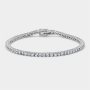 Sterling Silver Diamond & Created White Sapphire Tennis Bracelet