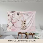 Milestone Blanket Pink And Grey Garden Bunny Blanket