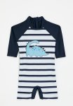 PoP Candy Striped Swimsuit-navy Blue & White