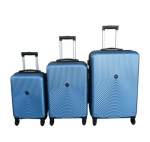 Smte 3-PIECE Travel 27-INCH Luggage Suitcase Set Stylish S- Blue With Keychain