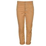 Diamante Button Capri Pants - Toast XL
