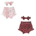 Matching Ruffle Bloomer Shorts And Headband 12-18M Rose