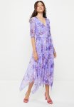 Floral Printed Mesh Hanky Dress - Lilac