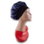 Luxurious Reversible Satin Wide Edge Bonnet - Navy Blue