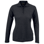 Ladies 175G Pique Knit Long Sleeve Golfer L175-LONG Charcoal-heather 4XL