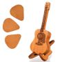 Guitar Pick Box Acoustic Guitar Pick Case With 3 Wooden Guitar Pick Holder