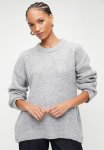 Soft Texture Basic Knitwear Sweater - Light Gray