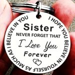 1PC Personalized Stainless Steel Keychain Gift For Sister